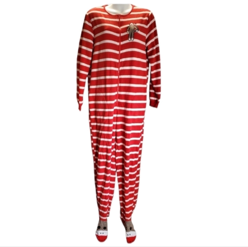 NICK & NORA sock monkey onesie pj's S